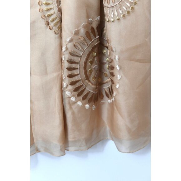 Kay Unger New York 100% Silk Gold Dress Size 10 Sleeveless Cocktail Wedding - Picture 11 of 15